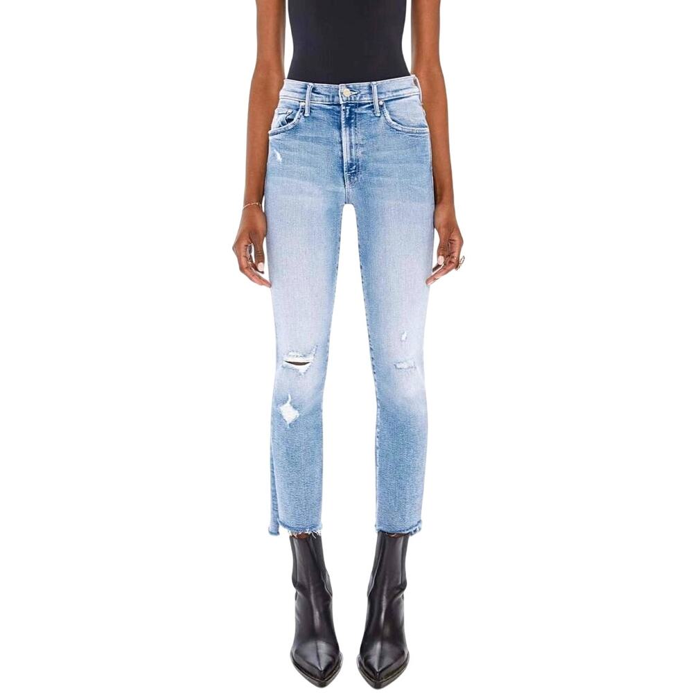 Mother Insider Crop Step Fray Jeans Love in a Boat High Rise Frayed Hem Size 25